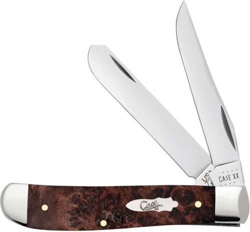Case Mini Trapper Knife 64062 - Brown Maple Burl Wood - 7207SS