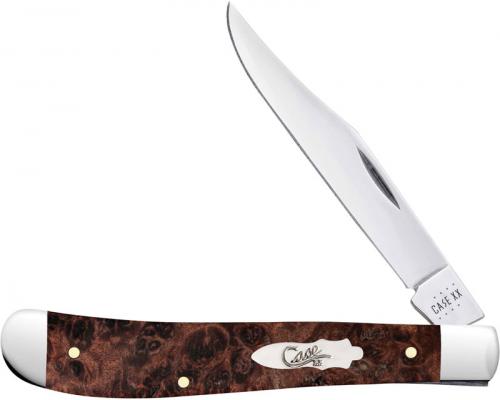 Case Slimline Trapper Knife 64063 - Brown Maple Burl Wood - 71048SS