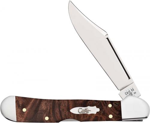 Case Mini CopperLock Knife 64067 - Brown Maple Burl Wood - 71749LSS
