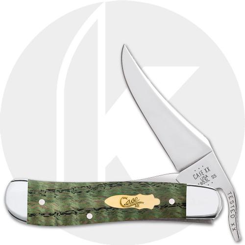 Case RussLock 64073 Knife - Smooth Kelly Green Curly Oak - 71953LSS