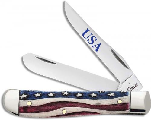 Case Mini Trapper 64135 Star Spangled Patriotic Smooth Natural Bone 6207SS