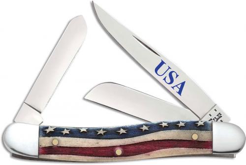 Case Medium Stockman 64136 Star Spangled Patriotic Smooth Natural Bone 6318SS