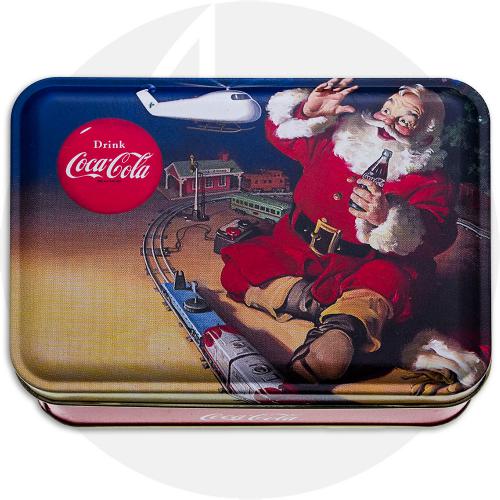 Case Coca-Cola Santa Tiny Trapper 64745 Gift Tin Set - Mother of Pearl - 82154SSM - Discontinued - Serial Number - BNIB