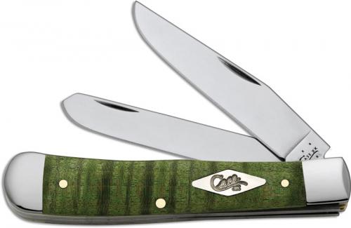 Case Trapper Knife, Green Curly Maple, CA-65562