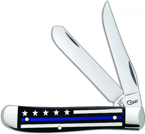 Case Mini Trapper Knife 06568 Blue Line Stripes of Service 6207SS