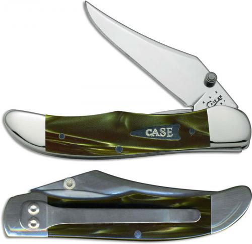 Case Mid Folding Hunter with Clip 68871 Knife Green Smoke Kirinite 101265LCSS