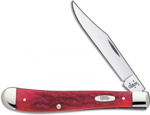 Case Knives: Case SlimLine Trapper Knife, Dark Red Bone CV, CA-6982