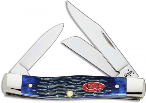 Case Knives: Case Navy Blue Bone Medium Stockman Knife, CA-7049