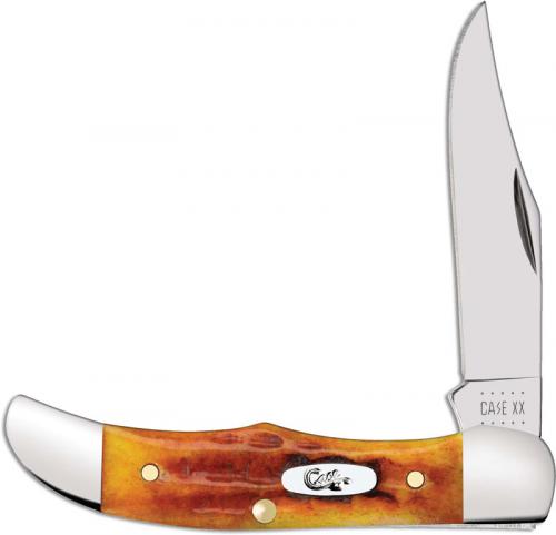 Case Pocket Hunter Knife 07398 Pocket Worn Harvest Orange Bone 61165SS
