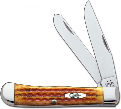 Case Knives: Case Trapper Knife, Pocket Worn Harvest Orange, CA-7401