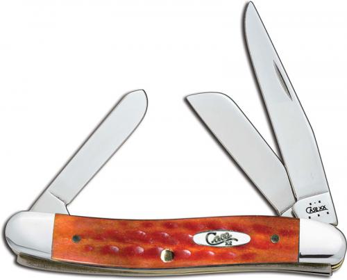 Case Knives: Case Medium Stockman Knife, Pocket Worn Harvest Orange, CA-7403