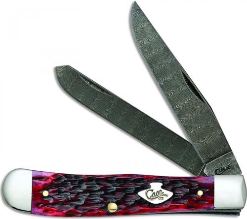 Case Trapper Knife 74170 Limited Damascus Crimson Bone 6254DAM