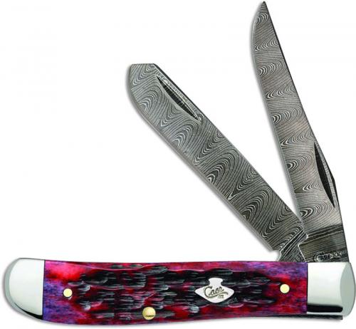 Case Mini Trapper Knife 74171 Limited Damascus Crimson Bone 6207DAM