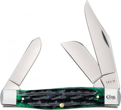 Case Large Stockman Knife 75833 - Hunter Green Bone - 6375SS