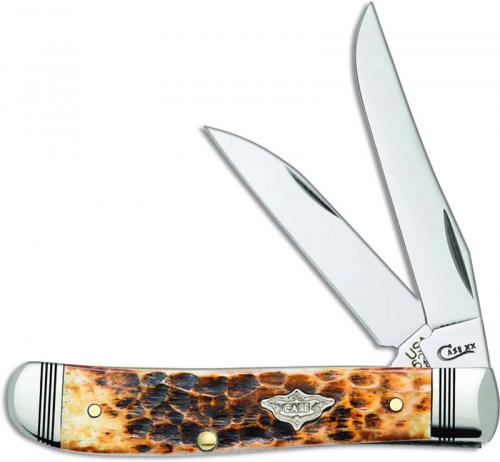 Case Mini Trapper Knife 80256 Burnt Amber Bone 6207WSS