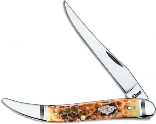Case Medium Texas Toothpick Knife 80257 Burnt Amber Bone 610094SS