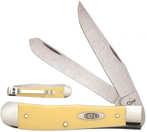 Case Trapper with Clip 81091 Smooth Yellow Synthetic SS 3254CSS