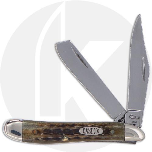 Case Trapper Nut Knife 00813 - Pocket Worn Green Bone - 6220 1 / 2SS - Discontinued - BNIB