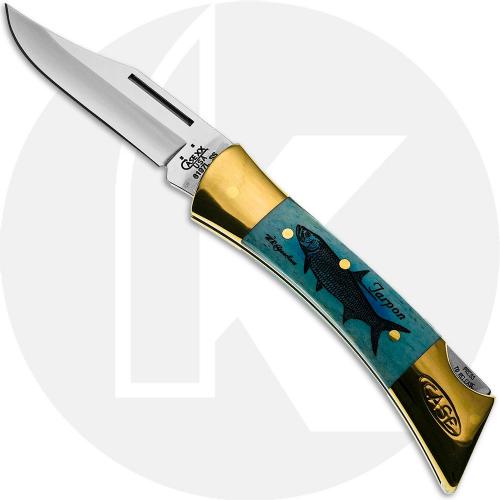 Case XX Sharktooth 08684 Knife - Tarpon - Smooth Caribbean Blue Bone - 6197LSSM - Discontinued - BNIB