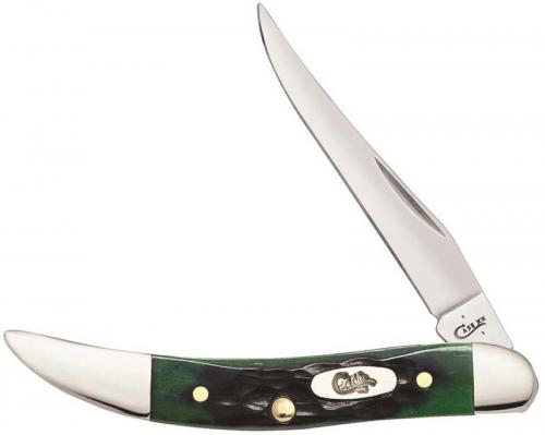 Case Small Texas Toothpick Knife 87084 Hunter Green Bone 610096SS