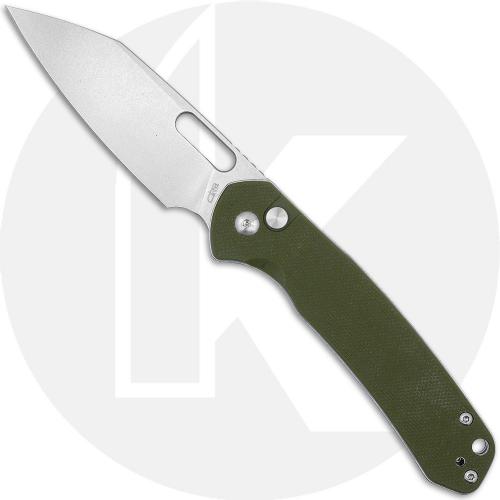 CJRB Pyrite J1925A-GN Knife - Stonewash AR-RPM9 Wharncliffe - OD Green G10