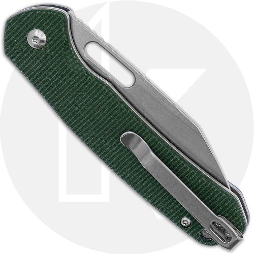 CJRB Pyrite J1925A-MGN Knife - Stonewashed AR-RPM9 Wharncliffe - Green Micarta