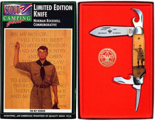 Camillus BSA Norman Rockwell Commemorative Camp Knife BSA787 - On My Honor - 1999 - DISCONTINUED ITEM - OLD NEW STOCK - BNIB