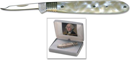 Camillus George Washington Pen Knife Commemorative - Pen Blade - White Perlex Handle - GW1R - DISCONTINUED ITEM - OLD NEW STOCK - BNIB