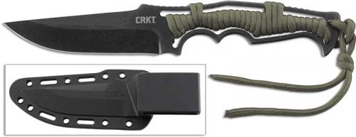 CRKT Tighe Breaker 1110 Knife Brian Tighe Fixed Blade Black Stonewash OD Paracord