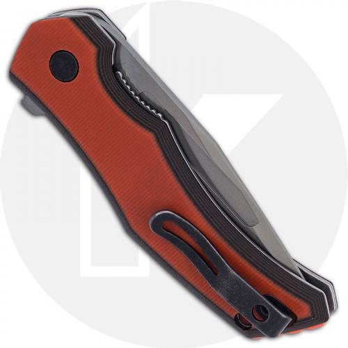 CRKT Fawkes 2372 - Alan Folts Assisted EDC - Bead Blast Clip Point - Dual Layer Orange G10 - Liner Lock Flipper Folder