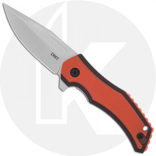 CRKT Fawkes 2372 - Alan Folts Assisted EDC - Bead Blast Clip Point - Dual Layer Orange G10 - Liner Lock Flipper Folder