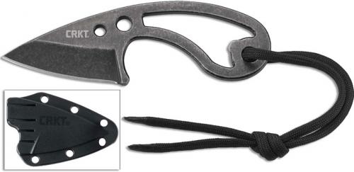 CRKT Owlet Knife - 2716 - RMJ Tactical - Neck Knife - Single Piece Black Stonewash Stainless Steel