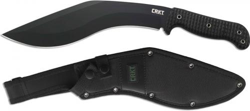 CRKT KUK 2742 Ryan Johnson Black Recurve Kukri Fixed Blade Black GRN Handle