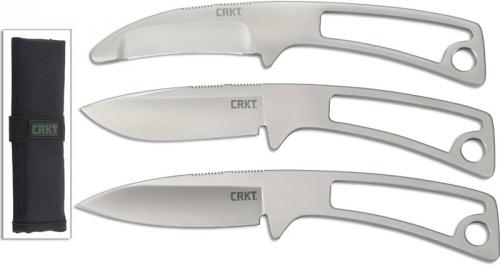 CRKT Black Fork 2839 Tom Krein Hunting Knife Set Skinner Caping Knife and Zipper