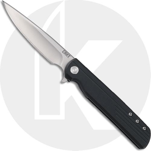 CRKT LCK Plus 3801 - Matthew Lerch Assisted EDC - Satin Drop Point - Black GRN - Liner Lock Flipper Folder