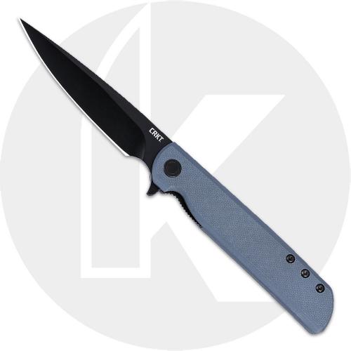 CRKT LCK Plus 3801KN Knife - Black Oxide 14C28N Drop Point - Blue G10 - Flipper Folder