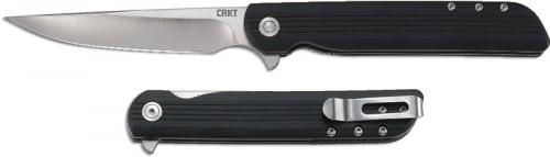 CRKT LCK Plus Large 3810 - Matthew Lerch Assisted EDC - Satin Drop Point - Black GRN - Liner Lock Flipper Folder