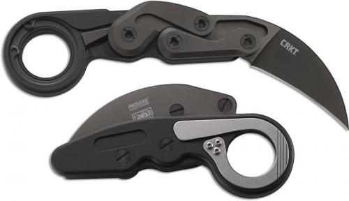 CRKT Provoke 4040 Knife - Joe Caswell - Black D2 Karambit - Aluminum Handle with Ring Pommel