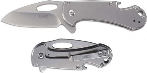 CRKT Bev-Edge 4630 Knife Eric Ochs Stonewash Drop Point Frame Lock Flipper Folder with Bottle Opener