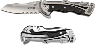 CRKT Graphite Knife, Part Serrated, CR-5195