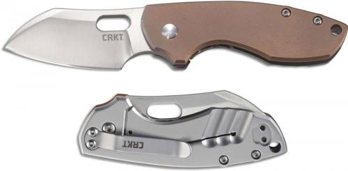 CRKT Pilar Copper 5311CU - Jesper Voxnaes EDC - Satin Sheepsfoot - Copper and Stainless Steel - Frame Lock Folder