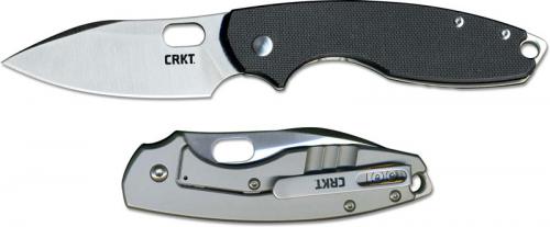 CRKT Pilar III 5317 Knife - Satin 8Cr13MoV Drop Point - Black G10 and Stainless Steel - Frame Lock Folder
