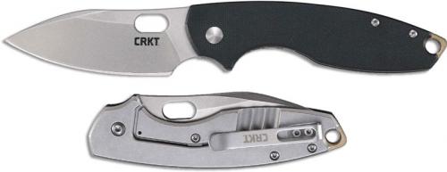 CRKT Pilar III D2 5317D2 - Jesper Voxnaes EDC - Stonewash D2 Drop Point - Black G10 and Stainless Steel - Frame Lock Folder