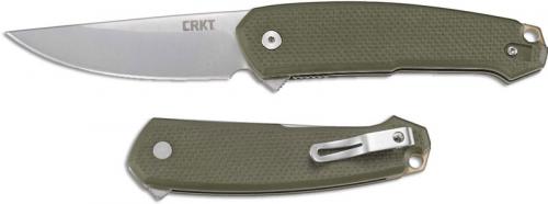 CRKT Tueto 5325 - Jesper Voxnaes Assisted EDC - Satin Drop Point - OD G10 - Liner Lock Flipper Folder