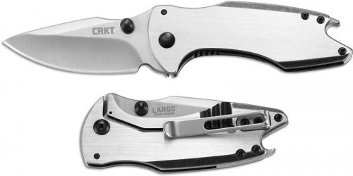 CRKT Largo 5360 Knife Eric Ochs EDC Drop Point Stainless Steel Frame Lock Folder with Assist