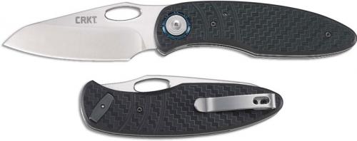 CRKT Trask 5375 - Eric Ochs EDC - Satin D2 Modified Sheepfoot - Black GRN - Deadbolt Lock Folder