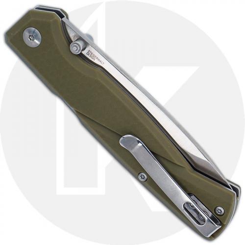 CRKT Kova 6434 - Ken Steigerwalt Value Price EDC - Satin Drop Point - OD Green GRN - Front Lock Folder