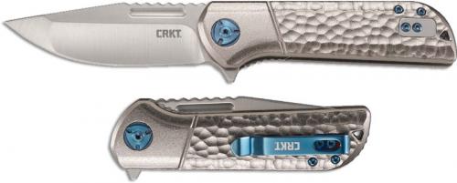 CRKT Lanny 6525 - Liong Mah Assisted EDC - Satin Clip Point - Milled Aluminum - Liner Lock Flipper Folder