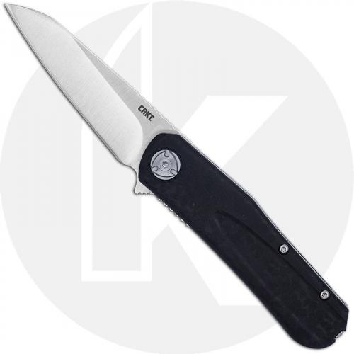 CRKT Mah-Hawk 6535 - Liong Mah Assisted EDC - Satin Drop Point - Black GRN - Flipper Folder