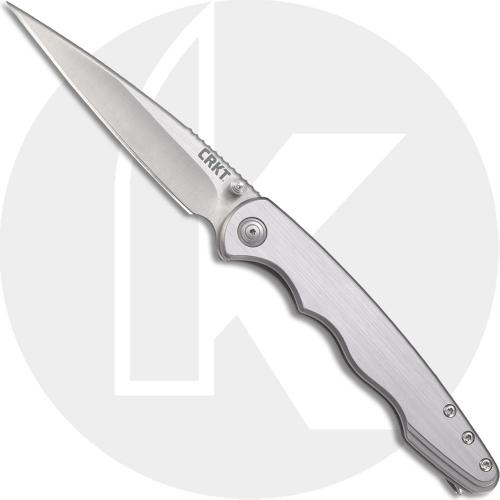 CRKT Flat Out 7016 Knife Matt Lerch EDC Wharncliffe Stainless Steel Frame Lock with Assist